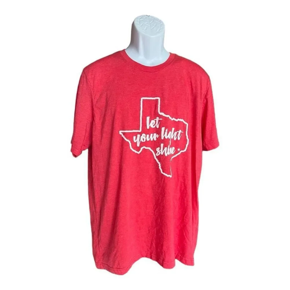 Brand New Unisex Let Your Light Shine Boutique Texas State Graphic Tee Shirt XL - Picture 1 of 2